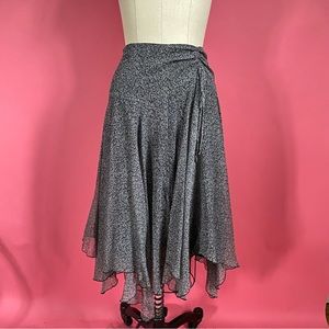 90s/Y2K FairyCore SILK Chiffon Micro Swirl Ruched Charming Mini/Midi Skirt 8
